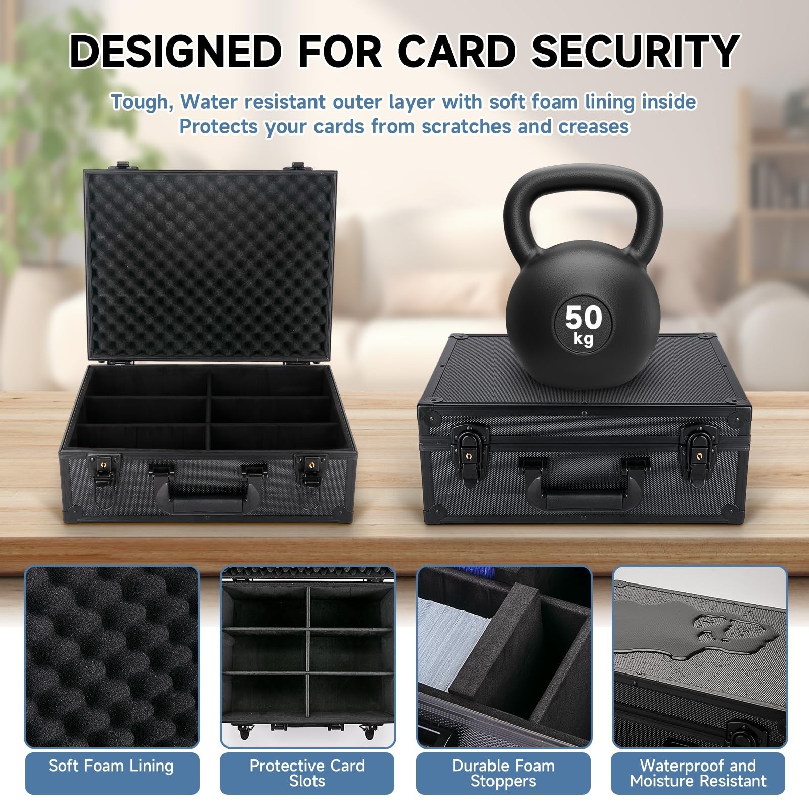Large Capacity Trading Card Storage Box for 600+ 3″ x 4″ Toploaders, Hard Case w