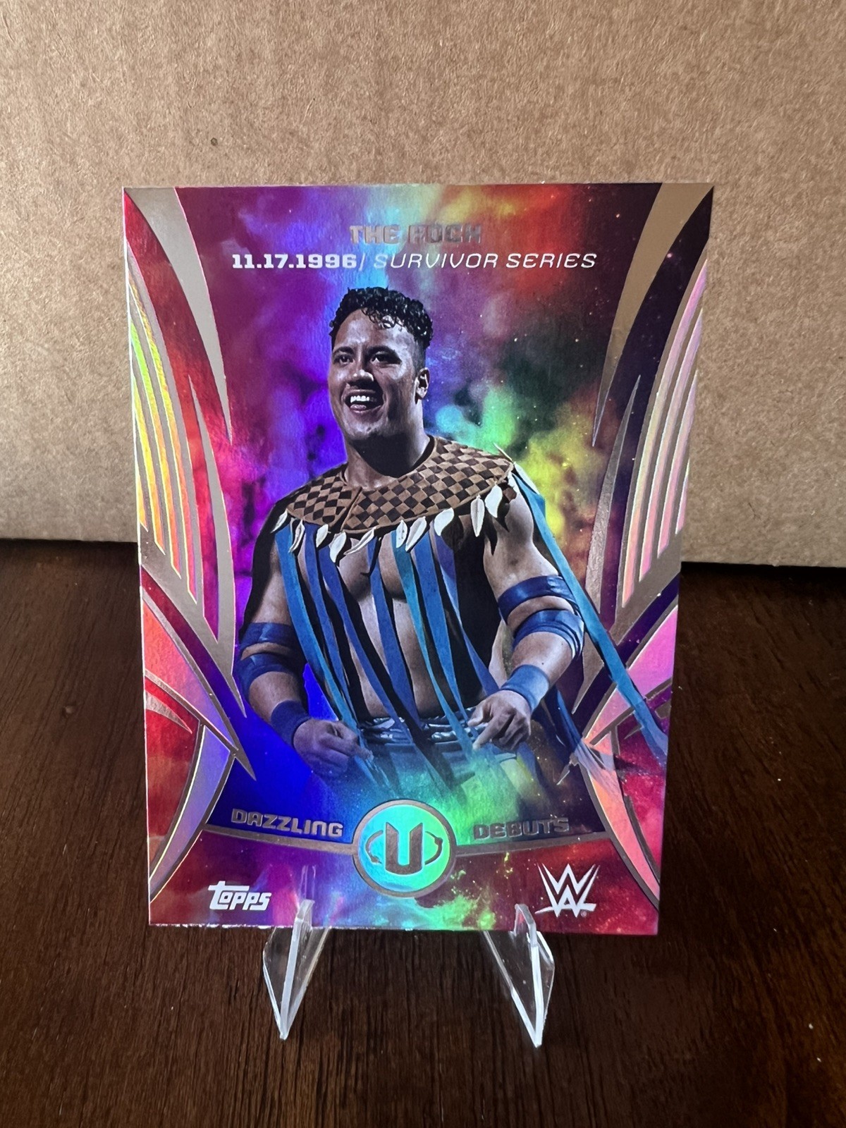 2025 Topps Universe WWE Dazzling Debuts The Rock #DDE-9