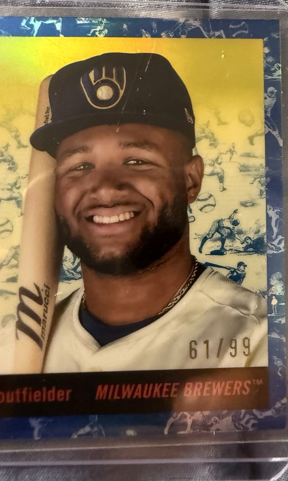2025 Topps Chrome Platinum Jackson Chourio Blue Toile ON CARD Auto /99 Brewers