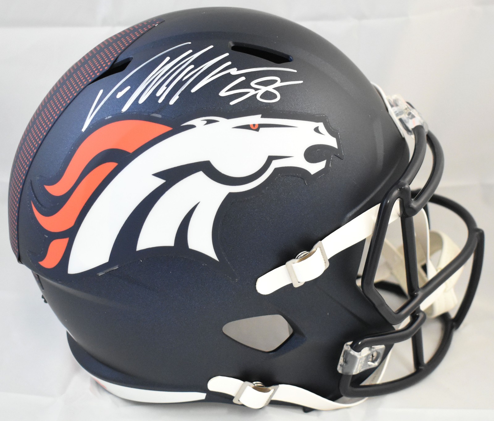 Von Miller Autographed Denver Broncos F/S Speed Helmet – Beckett W Hologram