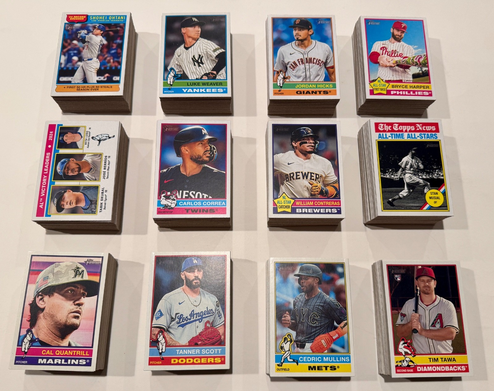 2025 Topps Heritage Low & High Number Complete Base Sets #1-400 & 501-700