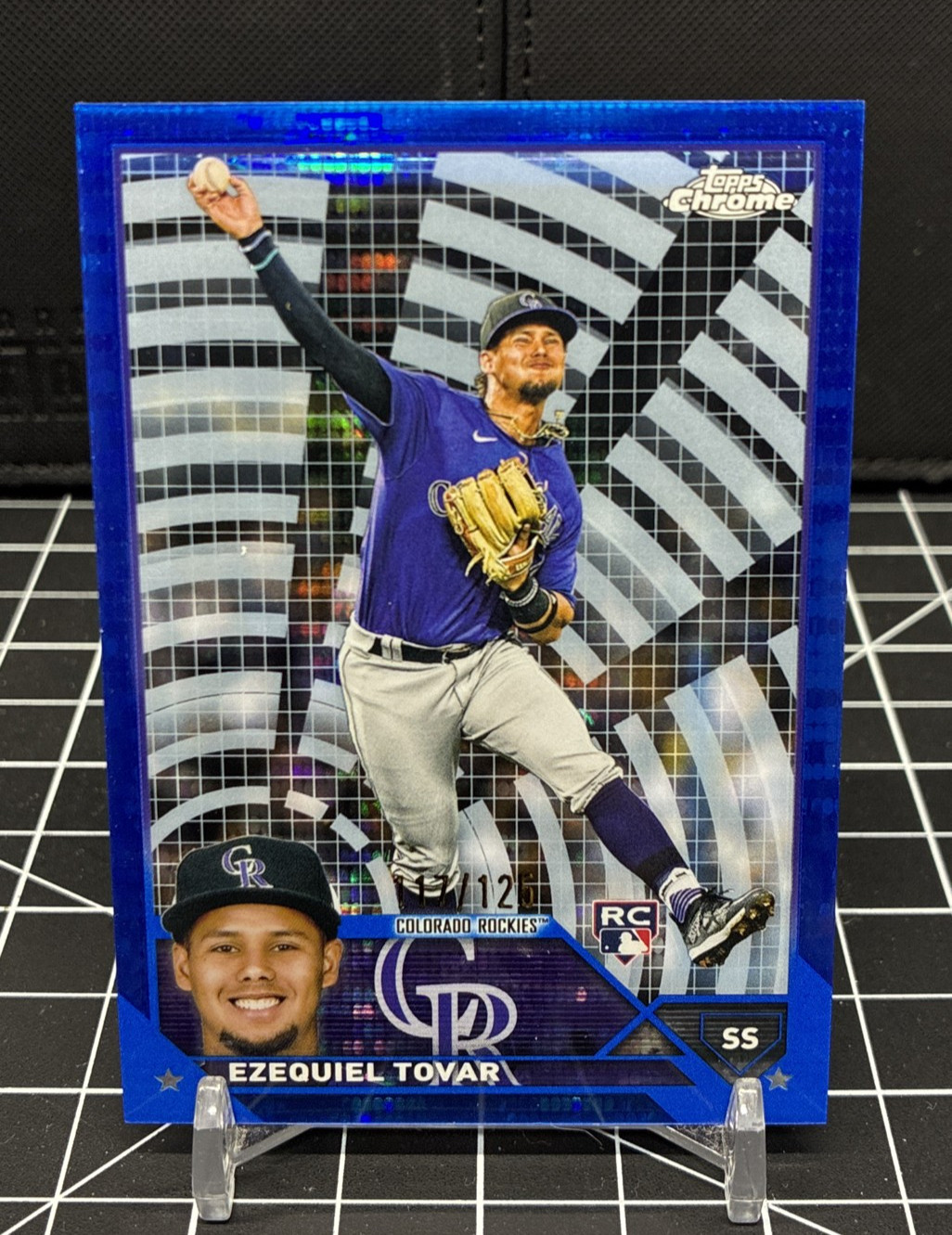 Ezequiel Tovar 2023 Topps Chrome #106 Blue Sonar Refractor /125 RC Rockies