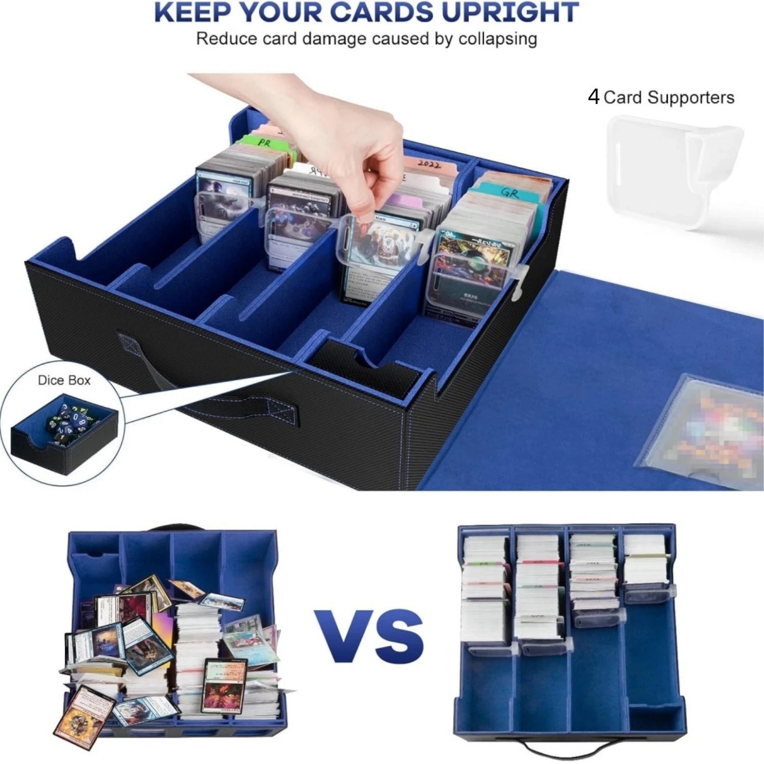Trading Card Storage Box for 3200+, Leather Storage Box with Strong Closure
