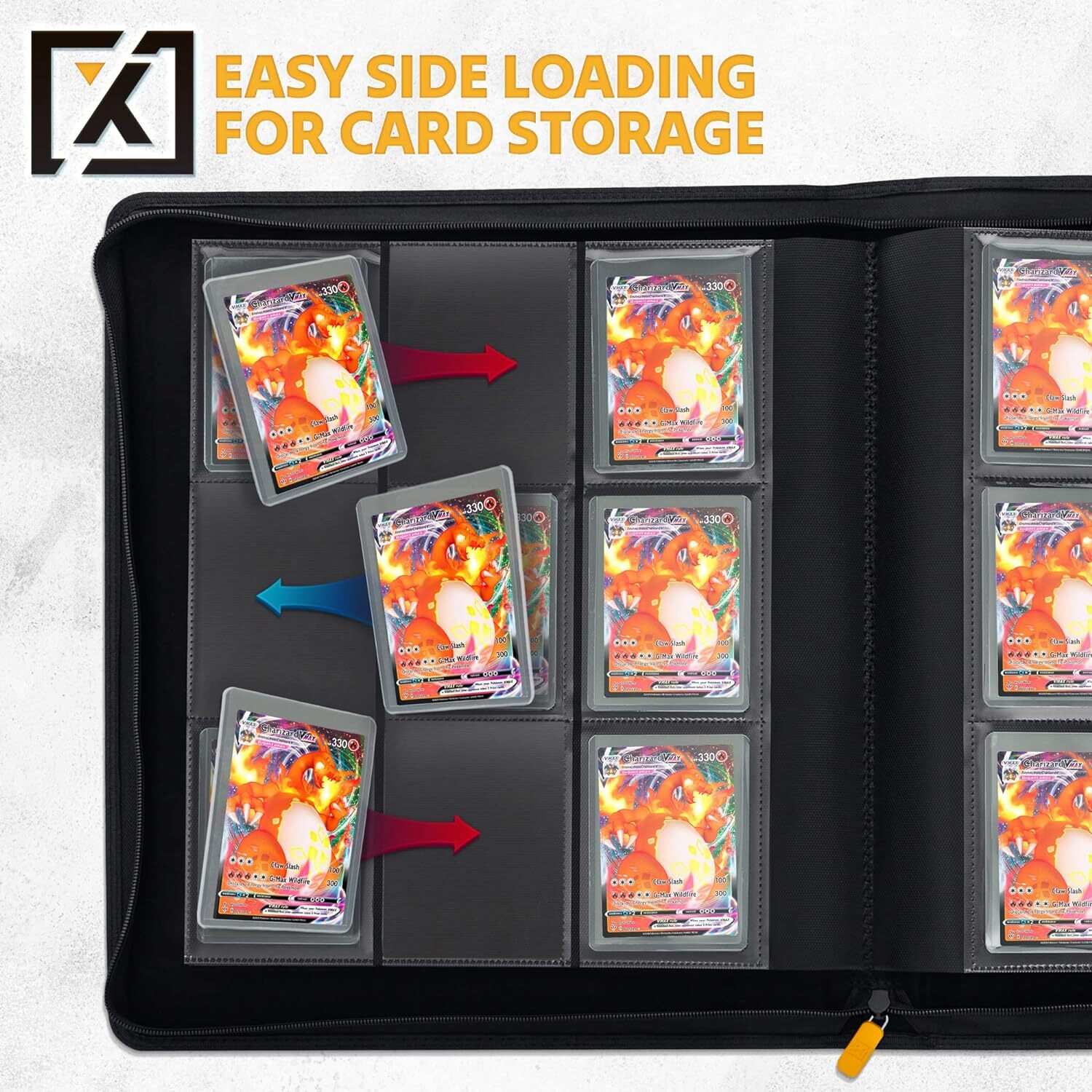 X Pro Toploader Binder Large Capacity Holds 252 Trading Cards With 20 Toploaders