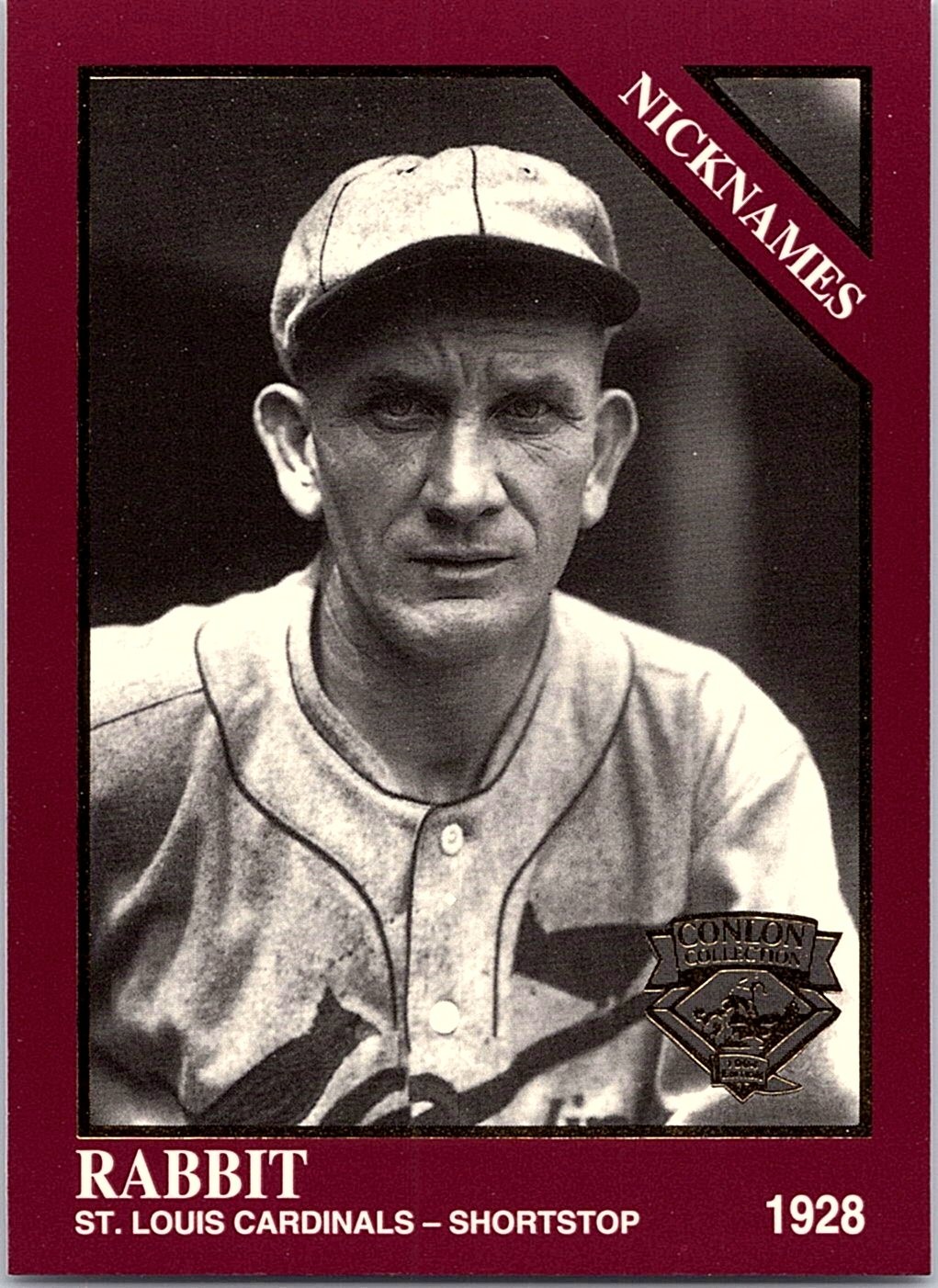 1994 Conlon Collection TSN #1060 Rabbit Maranville Burgundy