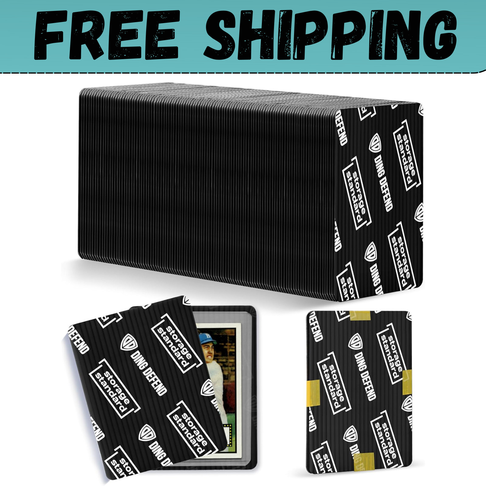 Ding Defend 110-Pack Trading Card Protector Shipping – 3.5 X 4.5 Inch Black