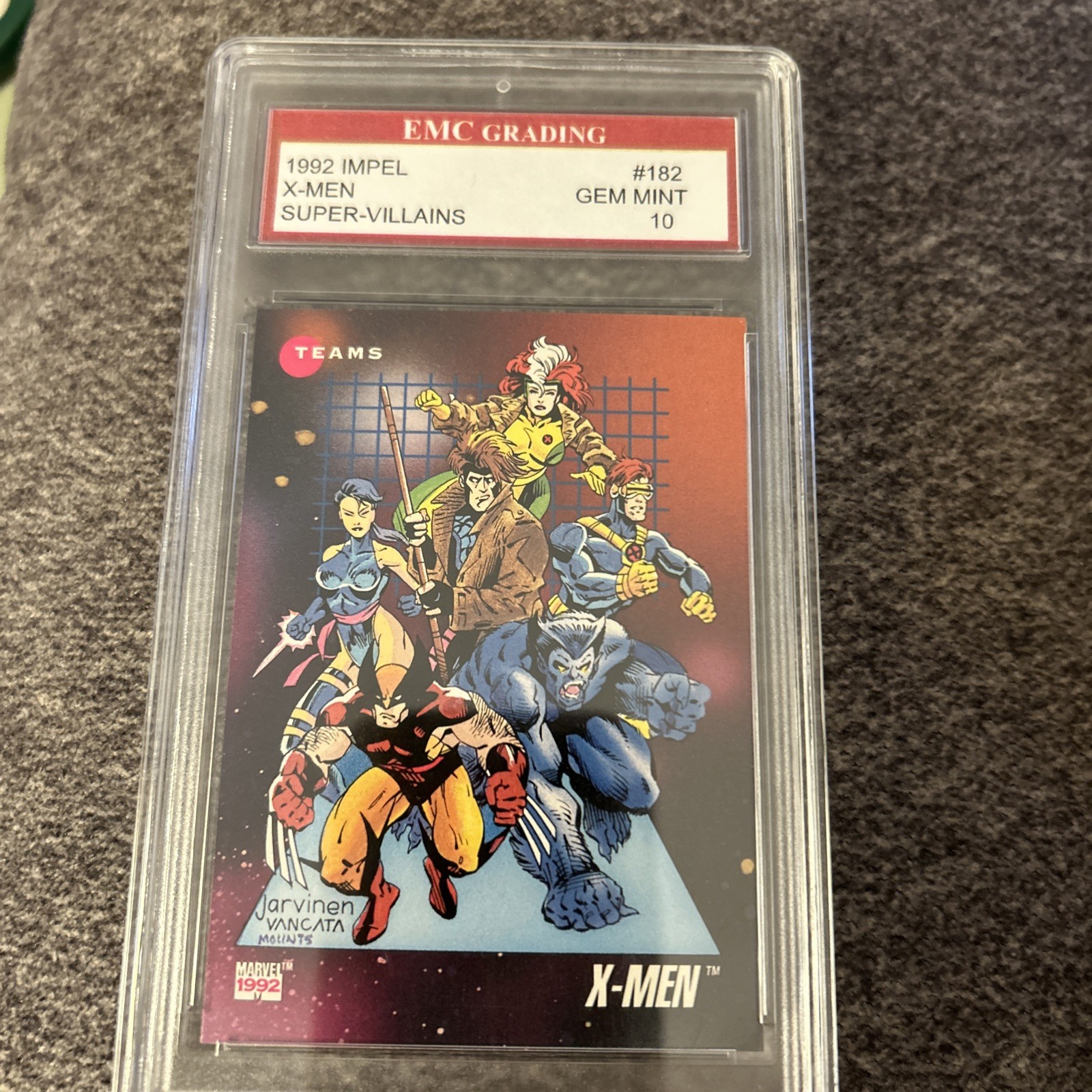 1992 MARVEL UNIVERSE #182 X-MEN w/WOLVERINE EMC Graded 10