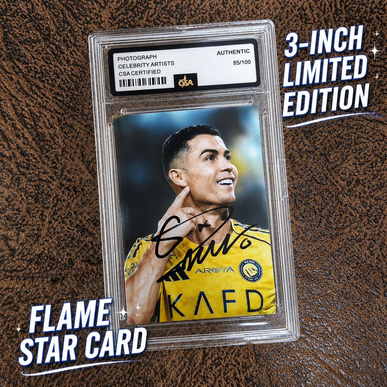 Cristiano Ronaldo Signed Photo 3 Inch Match Scene Soccer Fan Gift Collectible