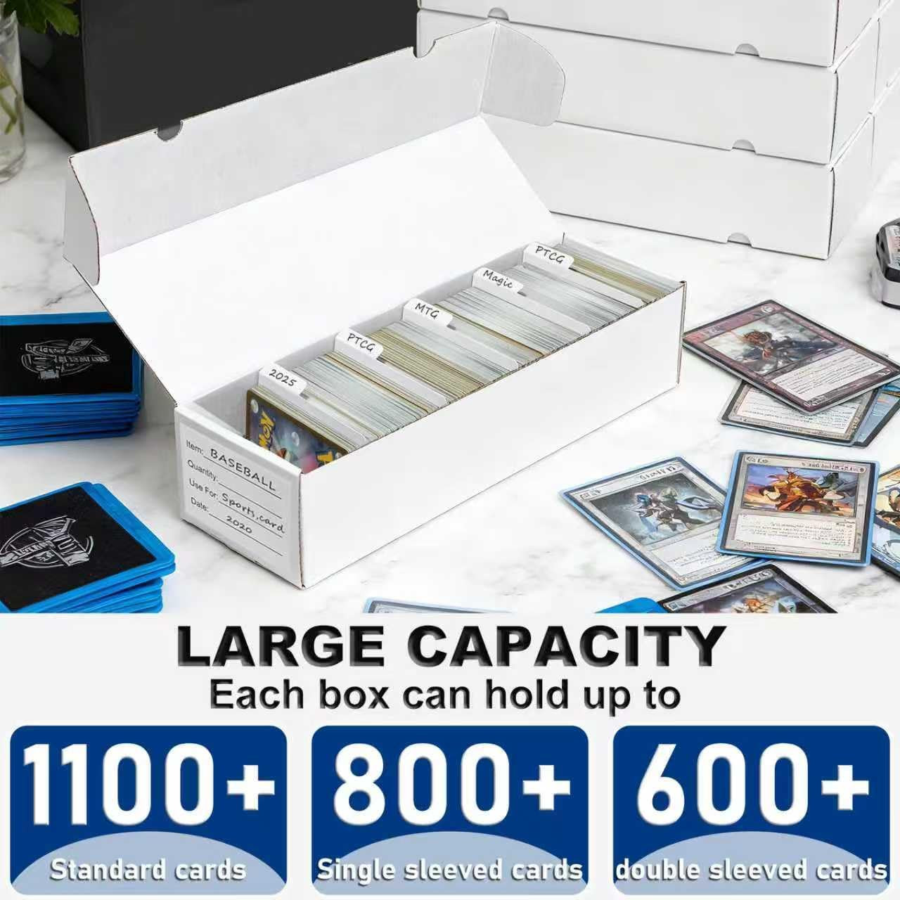 QINGUANG Trading Card Storage Box | 3 Pack • 1100 Count MTG Card Storage Box | w