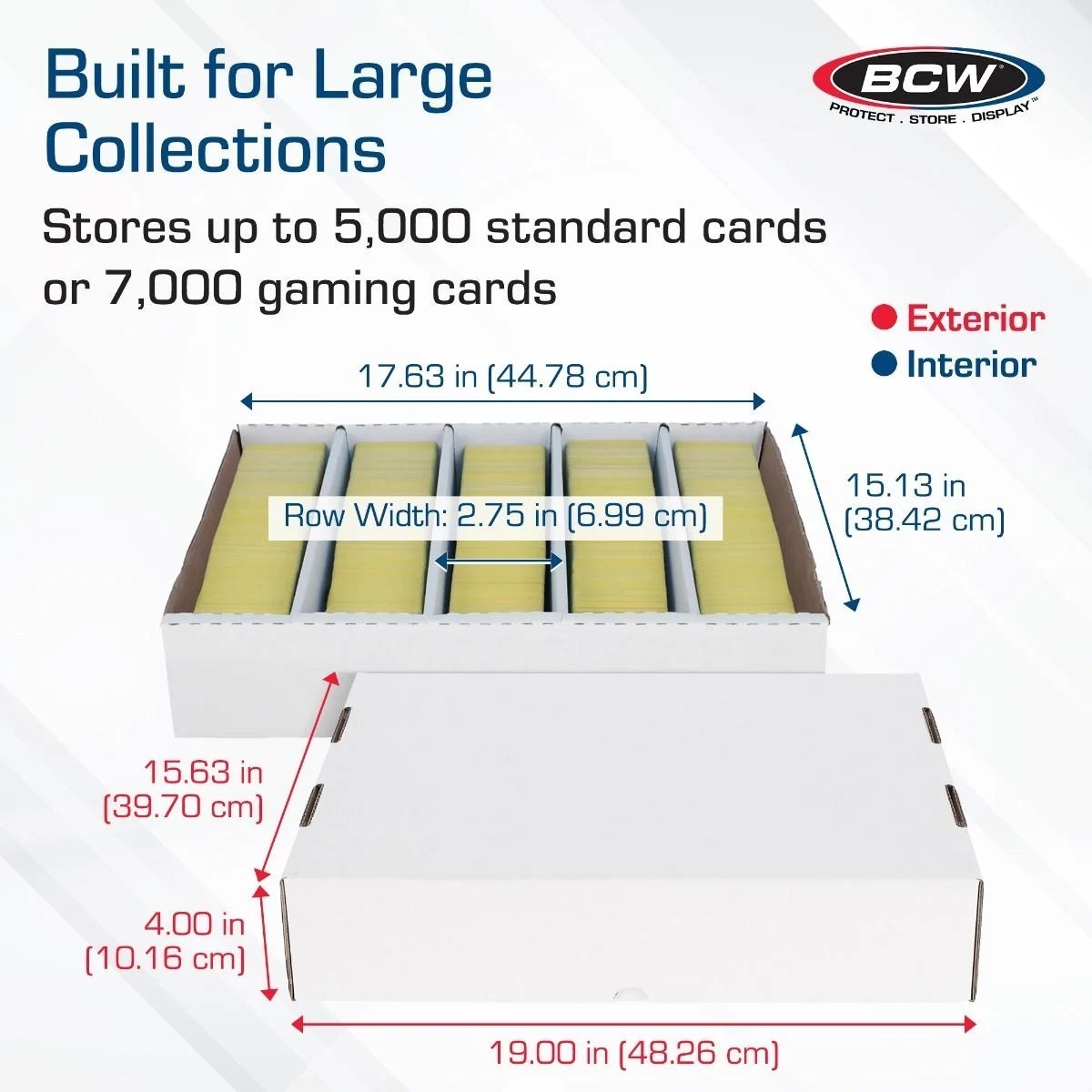 (5x) BCW Super Monster Box Full Lid (5000 Count) Corrugated Cardboard Storage Bx
