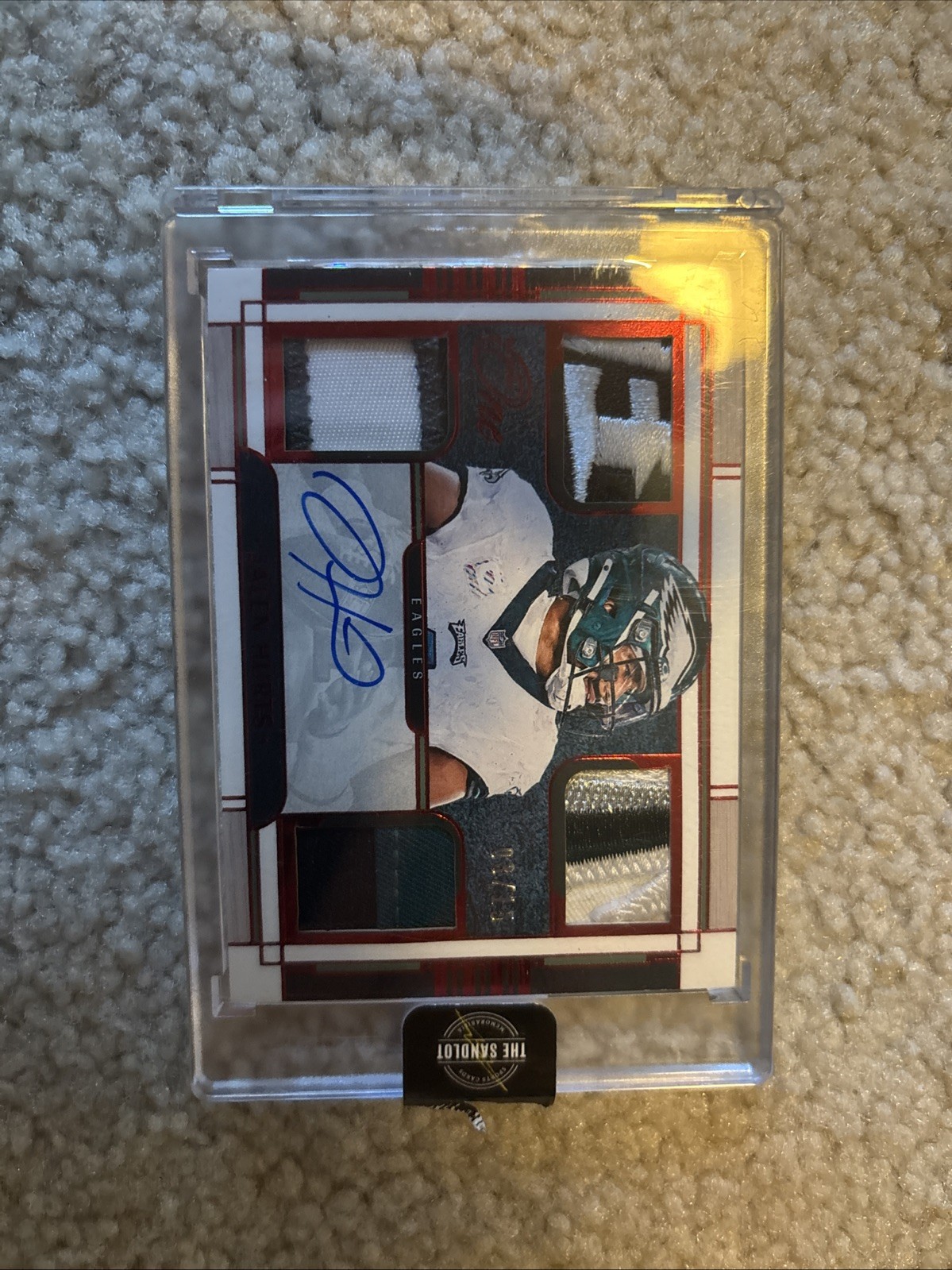 2023 Panini Jalen Hurts Quad Patch ON CARD AUTO /15 chase Pack! ONE IN 5 CHANCE