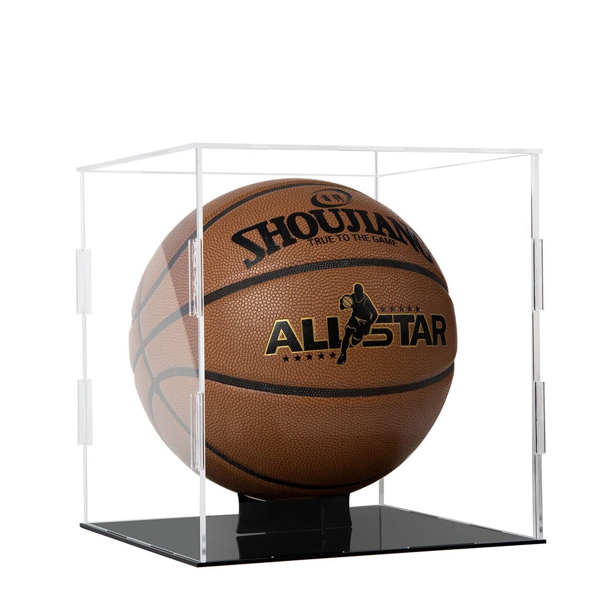 Basketball Display Case Clear Acrylic Glass Cube Assemble Countertop Soccer F…
