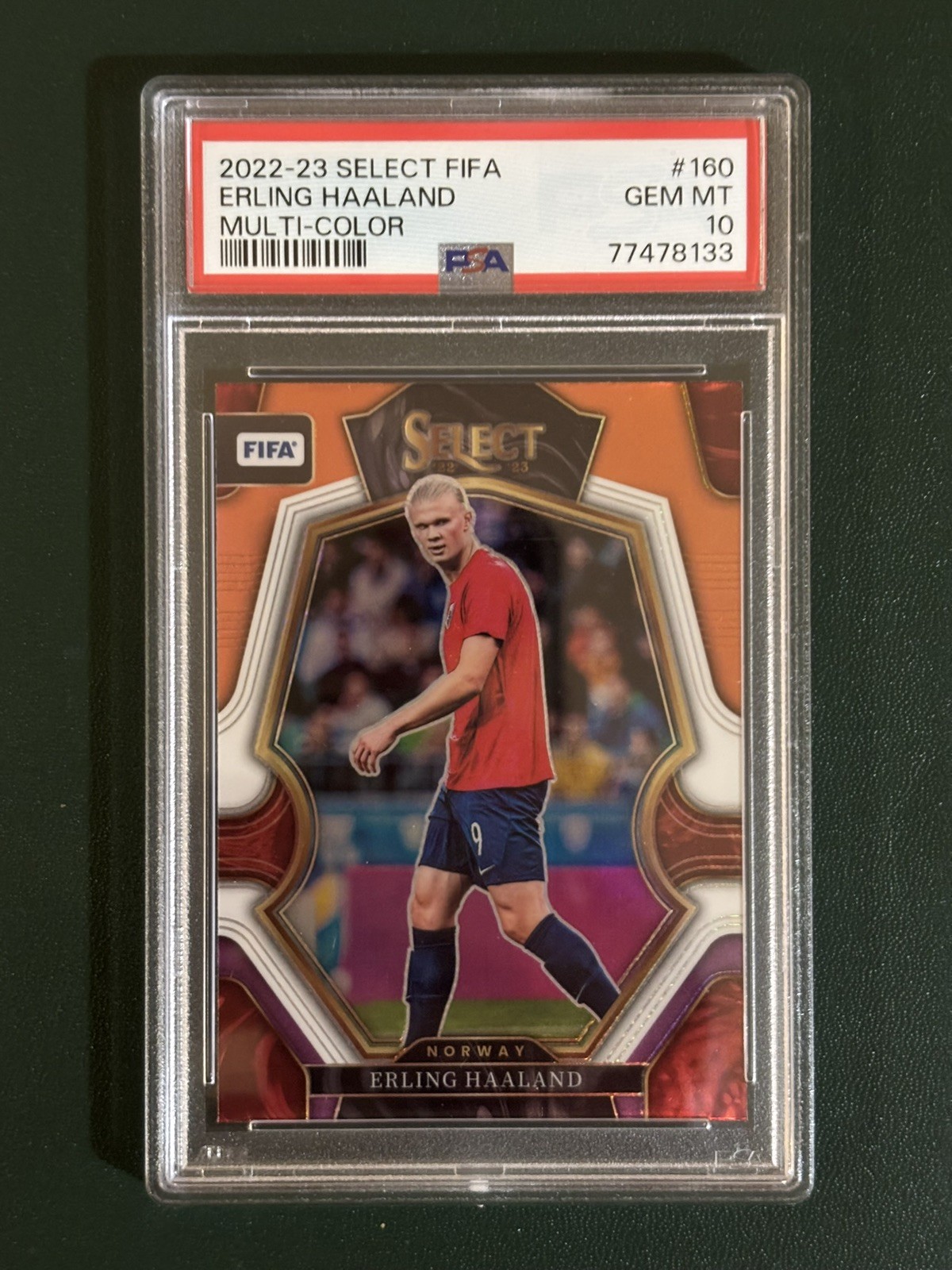 Panini Select FIFA Mezzanine Erling Haaland #160 Multi-Color Prizm Pop 2 PSA 10