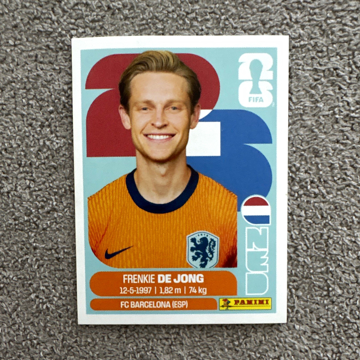 Panini FIFA World Cup 2026 Frenkie de Jong Netherlands Portrait Sticker NED 14