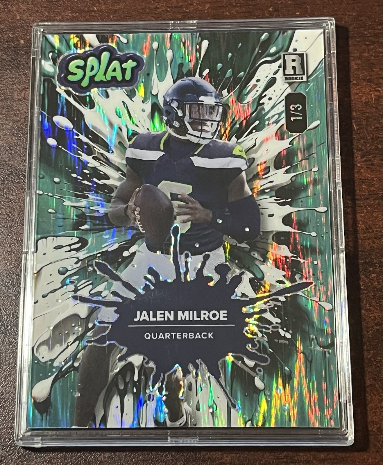 Jalen Milroe /3 Rookie 2025 Wild Card Splat Refractor RC Seahawks QB