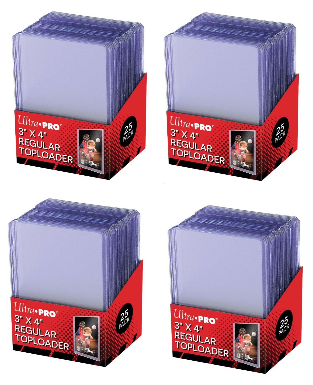 (100) Ultra-Pro Regular Trading Card Toploader Holders Sports, Gaming Cards