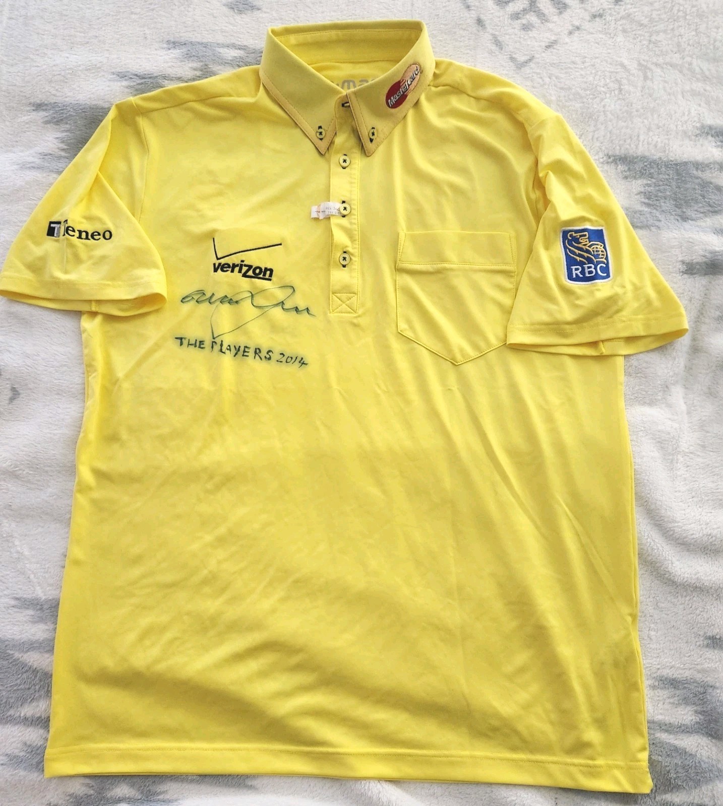 GRAEME MCDOWELL GAME PHOTO MATCHED WORN SIGNED 2014 PLAYERS CHAMPIONSHIP SHIRT