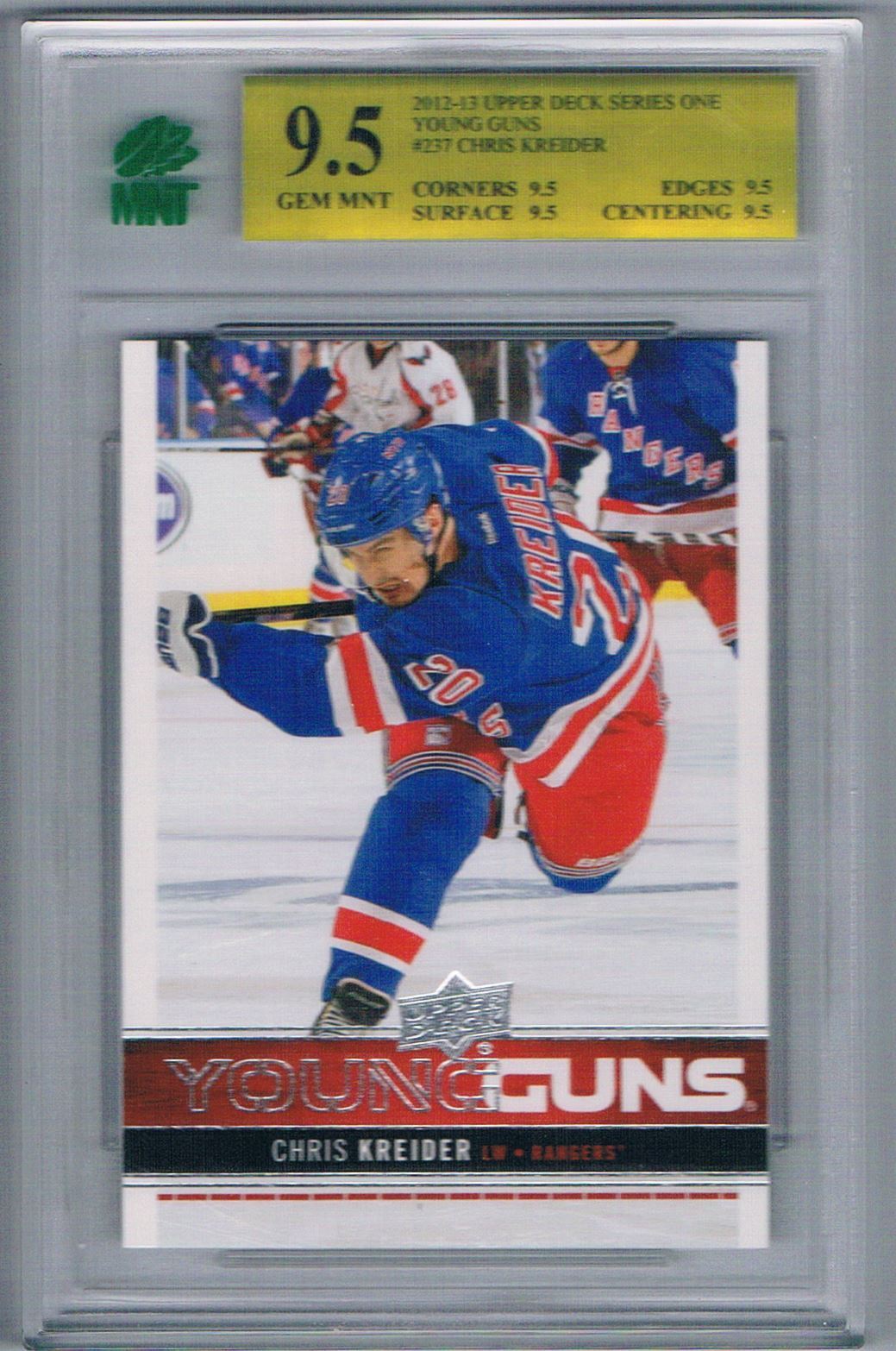 2012-13 UPPER DECK YOUNG GUNS CHRIS KREIDER ROOKIE MNT 9.5 NEW YORK RANGERS #237