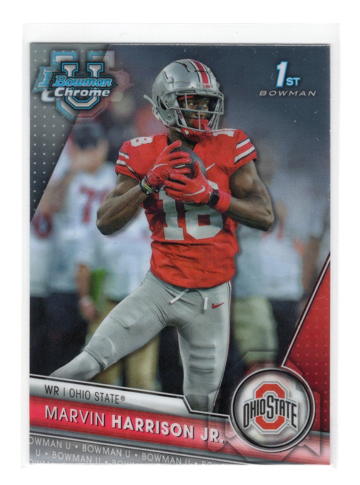2023 Bowman Chrome U #100 Marvin Harrison Jr 1st Bowman OSU Buckeyes