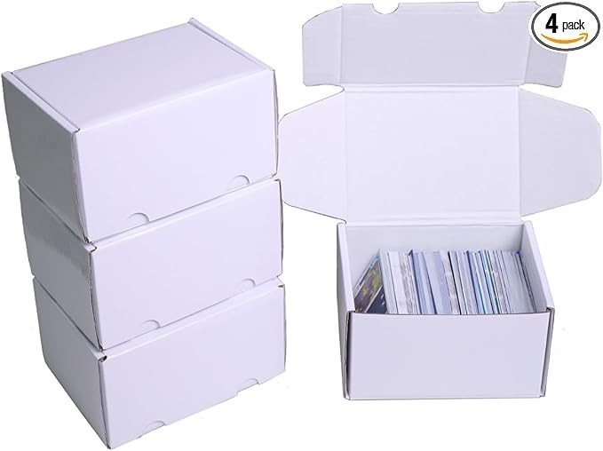 NUMINA 4 Pack 350 Small Card Storage Box, Heavy Duty Cardboard Game Card Orga…
