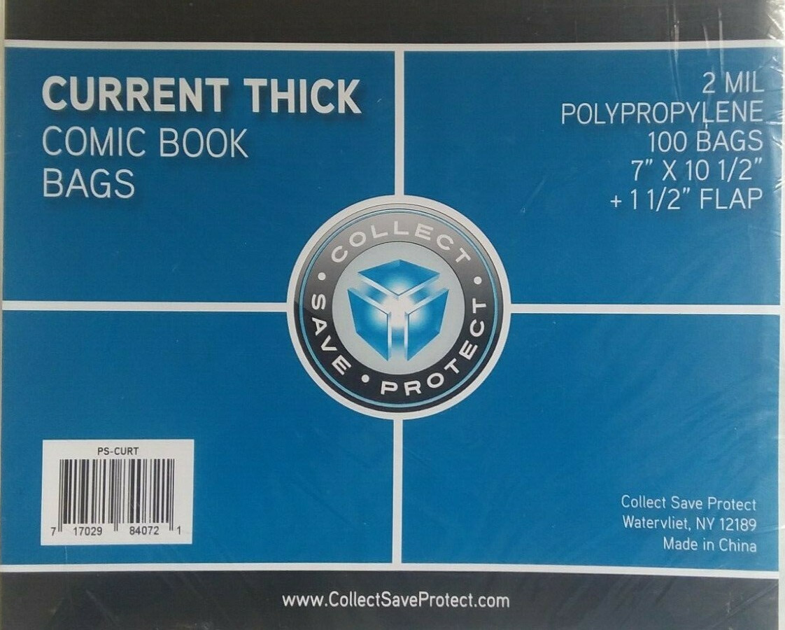 CSP Current Thick Comic Book Bags Package of 100 No PVC New NIP 7×10 1/2
