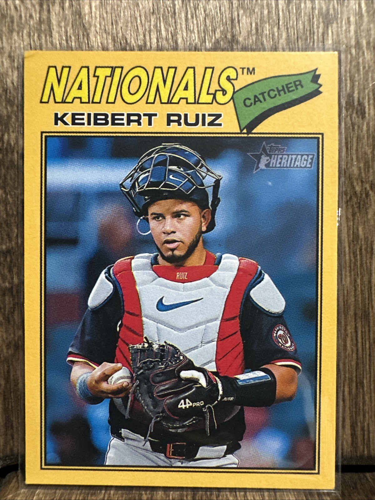 2026 Topps Heritage Keibert Ruiz Dark Yellow Bordered #201 Washington Nationals