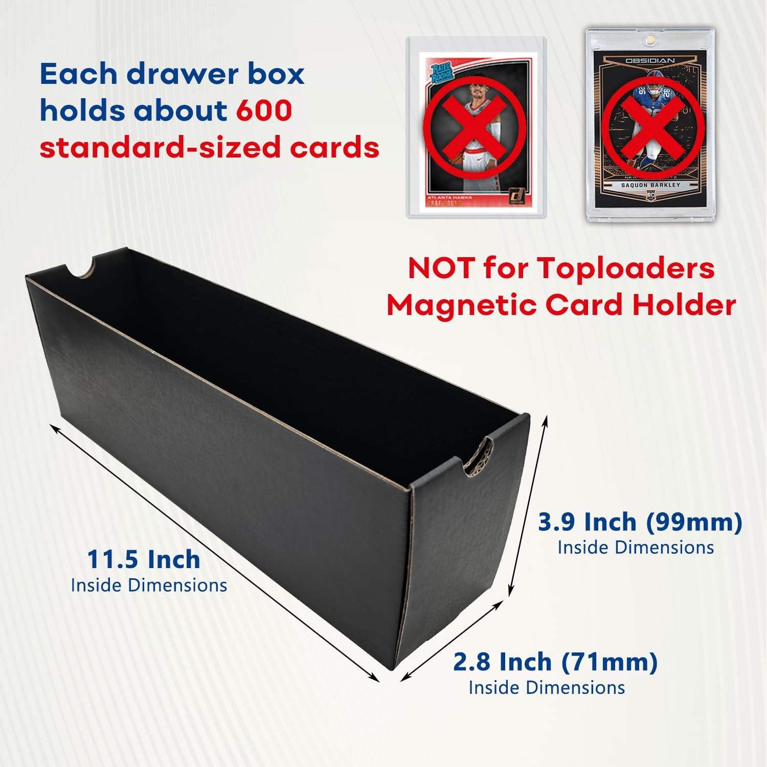 Trading Card Storage Box, Collector Cardboard Card Box with 50 Dividers for MTG
