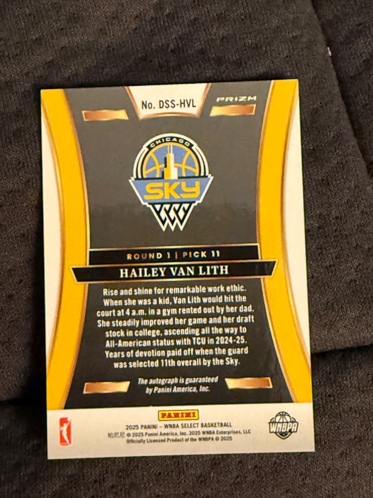 2025 Panini Select WNBA Hailey Van Lith Silver Draft Day Signatures RC Auto