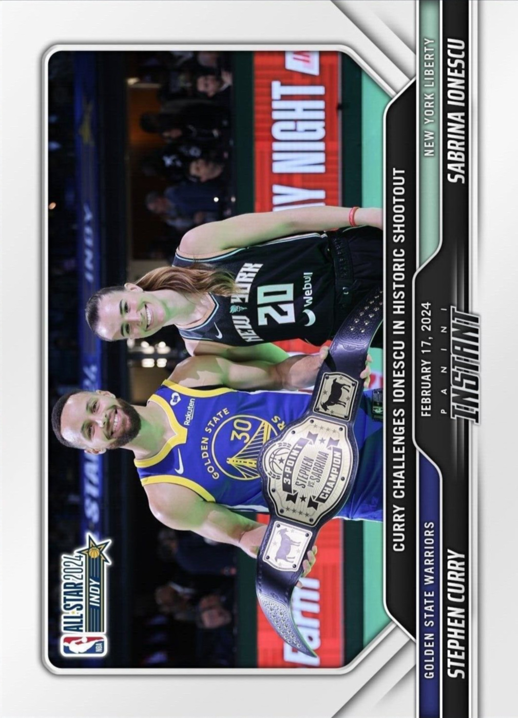 2023-24 Panini Instant 363 Stephen Curry Sabrina Ionescu All-Star 3 Pt. PR 1188