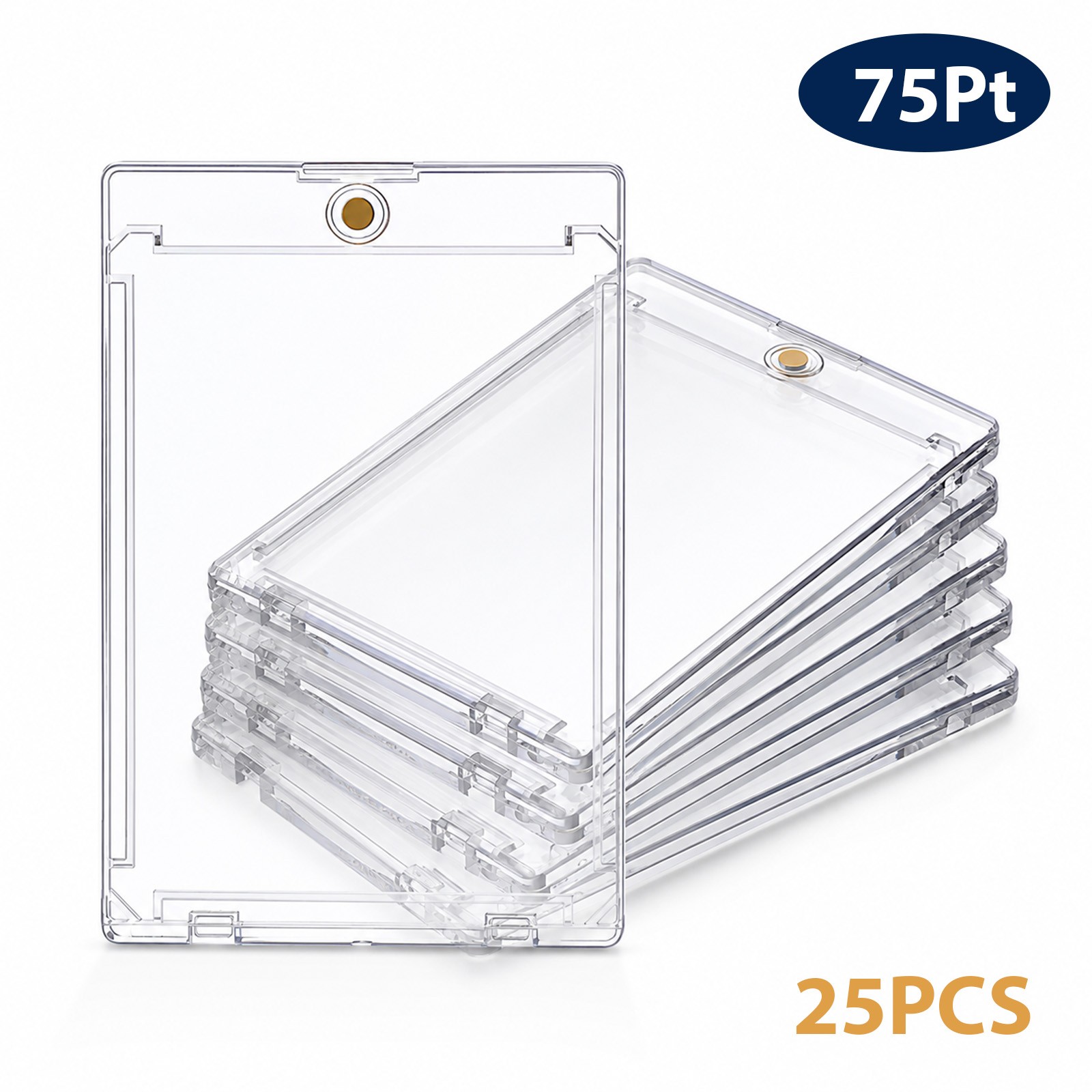 25/50pcs Magnetic Card Holders 75/100/130/180pt Sports Trading Card Display Case