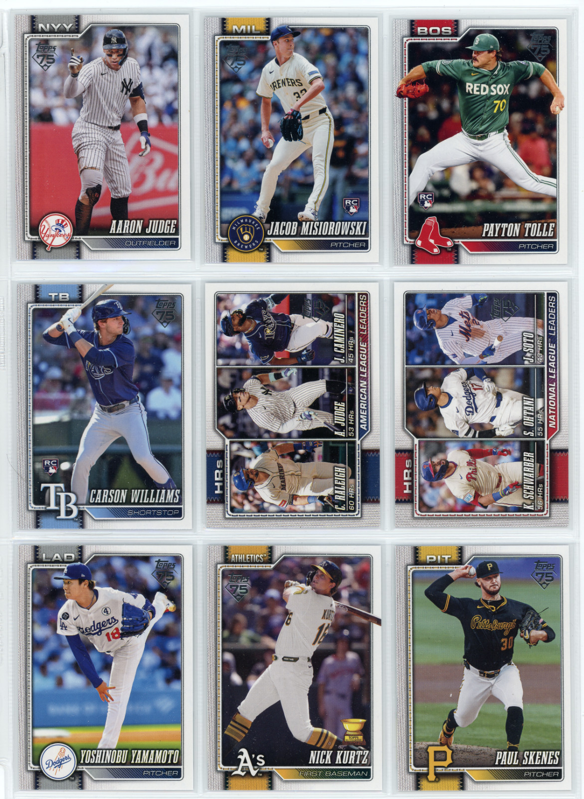 2026 Topps Series 1 – Base – #1-175 – You Pick/Choose – Complete Your Set