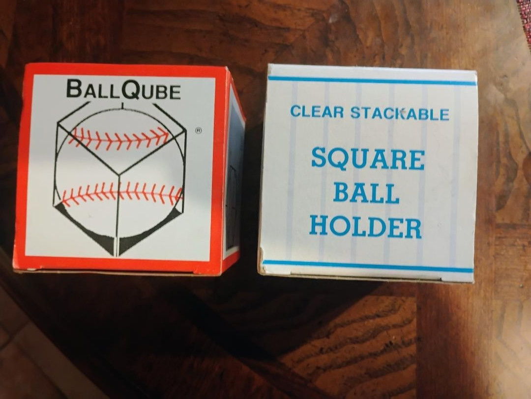 2 Baseball Display Case UV Protected Acrylic Clear Baseball Holder Square Cube