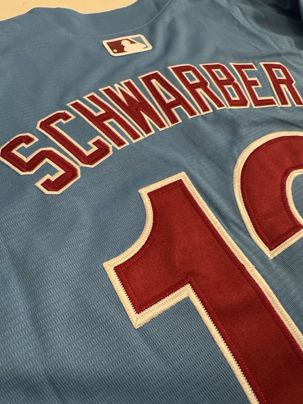 Kyle SCHWARBER Philadelphia Phillies #12 Powder Blue Jersey Adult All Sizes NWT
