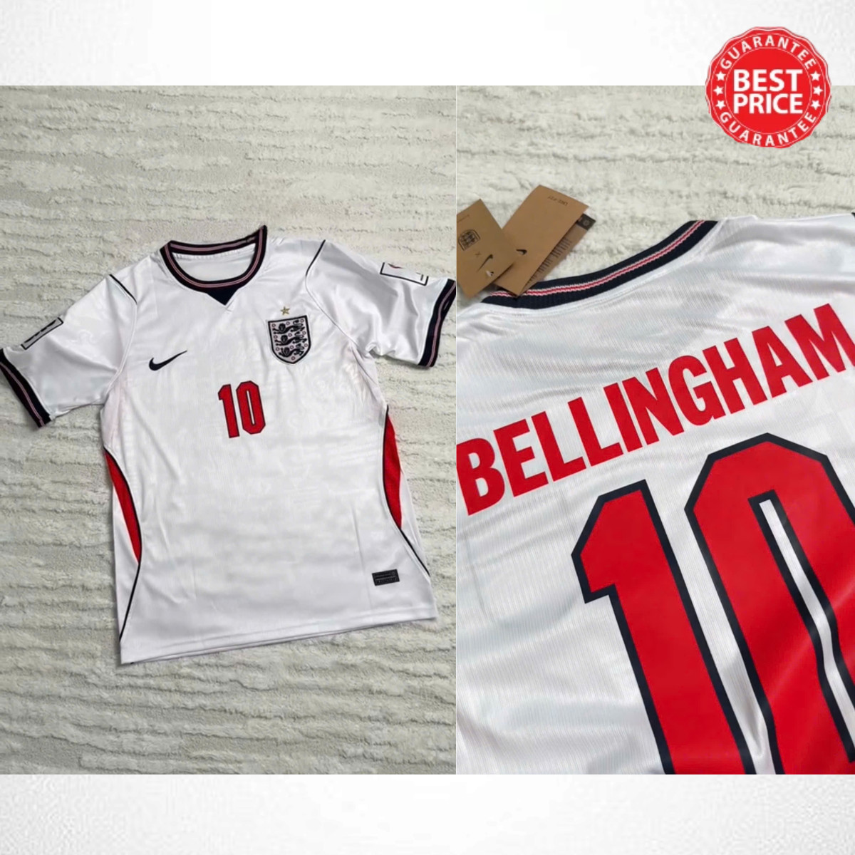 NWT Bellingham #10 Home England Soccer Jersey Football Shirt Men Fan WC 2026