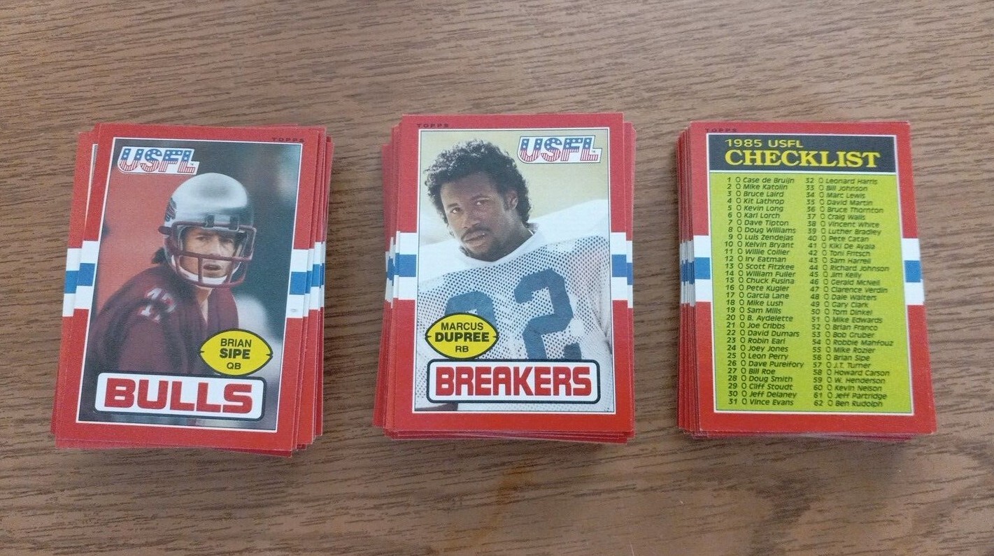 1985 USFL Football Card Singles – Create Own Lot