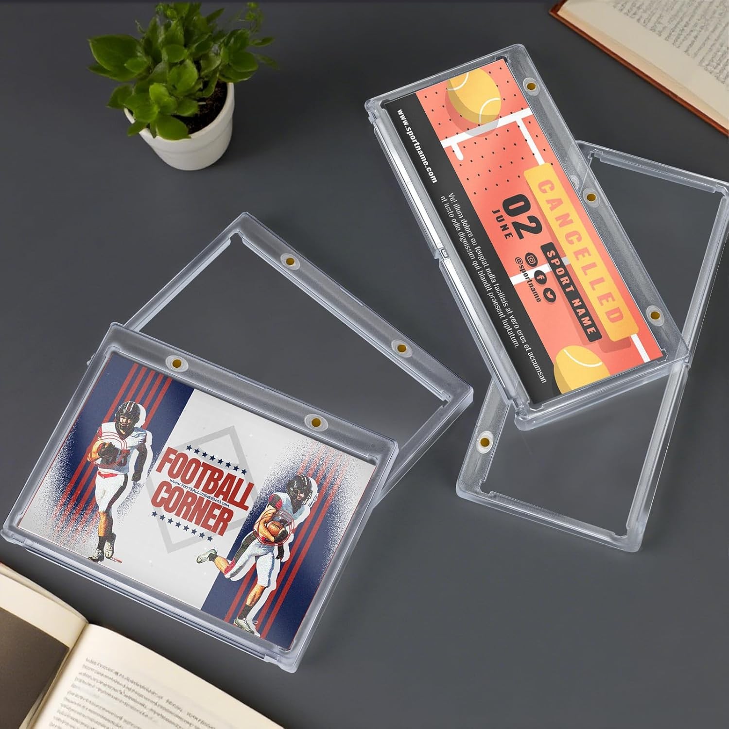 Magnetic Card Holder Horizontal Booklet 175PT Magnet Case Trading Card Protector