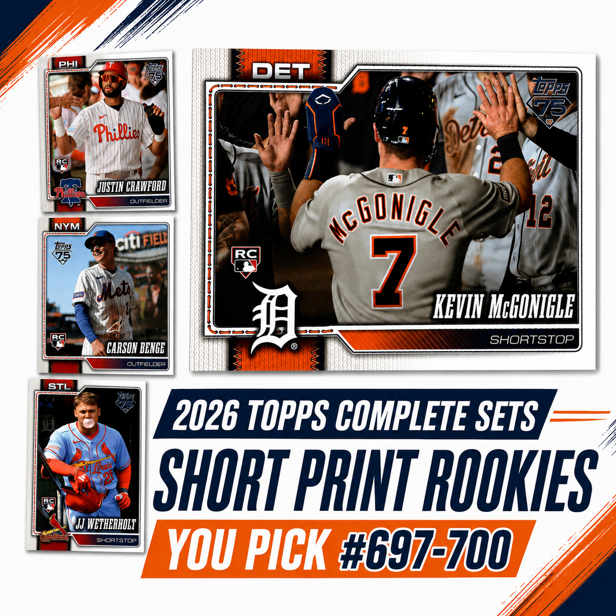 2026 Topps Complete Set Rookie Short Print SP #697-700 You Pick