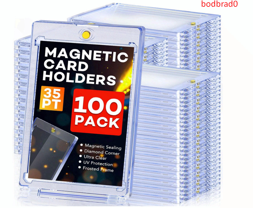 100ct Magnetic Card Holders, Magnetic 35pt One Touch Card Holders,U-V Protection