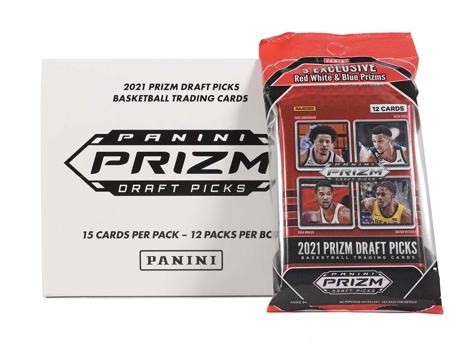 2021/22 PANINI PRIZM DRAFT PICKS BASKETBALL CELLO MULTI FAT PACK 12-PACK BOX