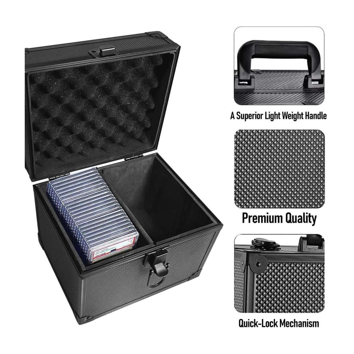 PSA Graded Card Storage Case Holds 40+ Slabs Waterproof Card Carrying Box