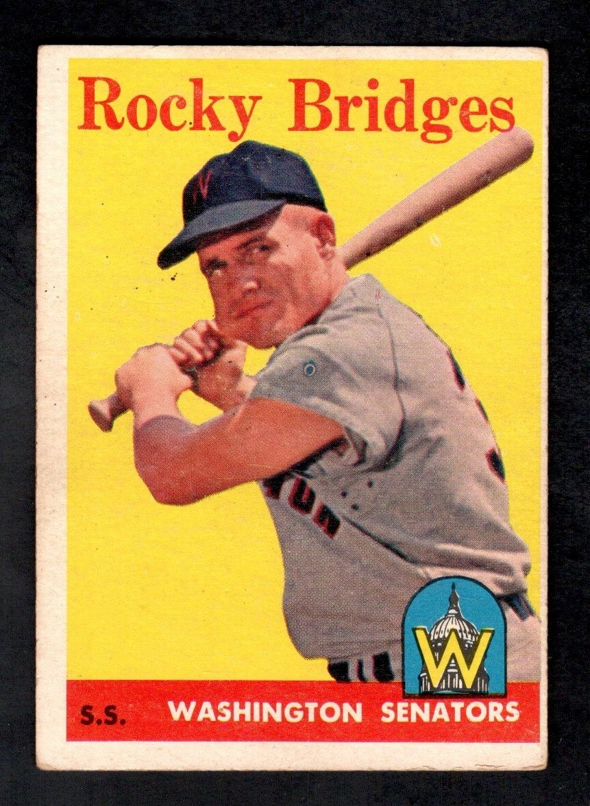 1958 Topps Baseball Card #274 Rocky Bridges Washington Senators VG-EX