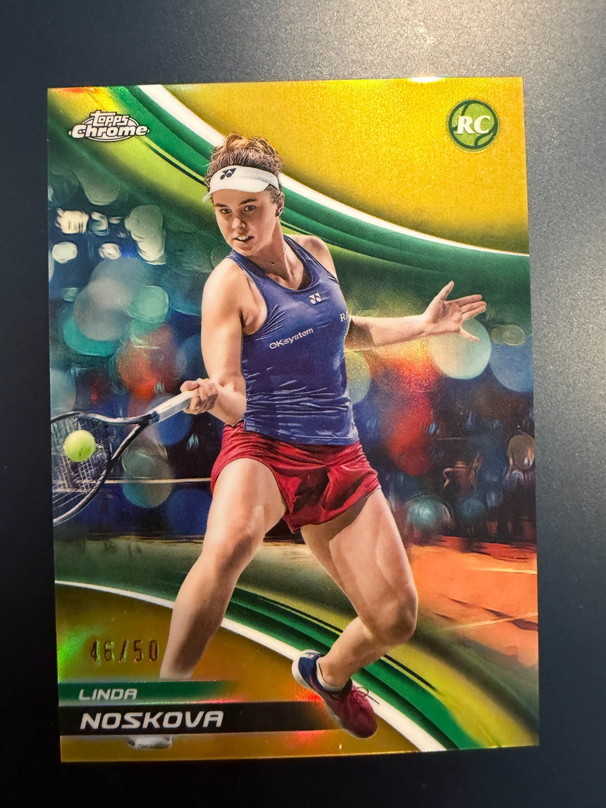 Linda Noskova Topps Chrome Gold Refractor Rookie Card RC #/50 – Wimbeldon Champ!