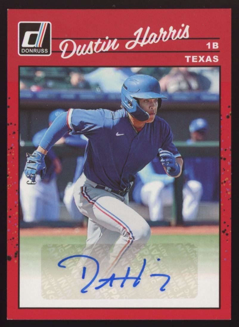 2023 Donruss Retro 1990 Signatures Red Dustin Harris #90S-DH #/99