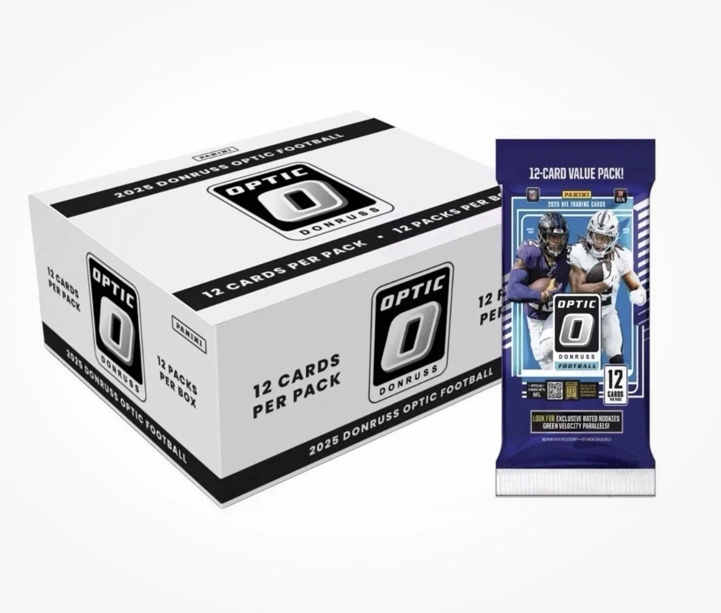2025 Panini Donruss Optic Football NFL Factory Sealed 12 Pack Fat Pack Box
