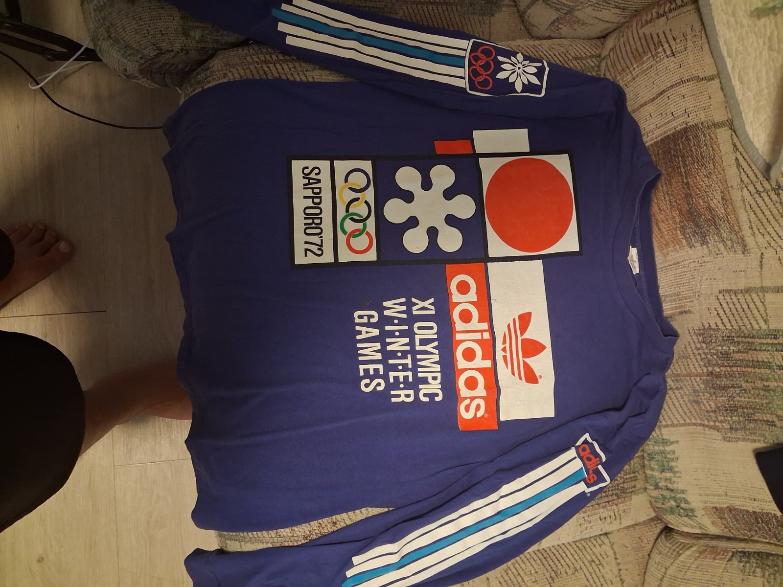 adidas Japan Sapporo 1972 Olympic Winter Games Sweatshirt Blue Size LUp for sale