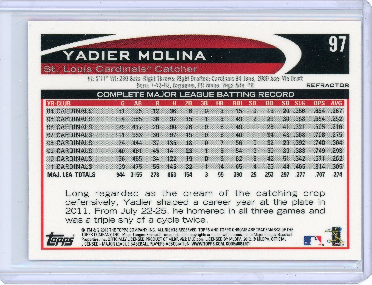 2012 Topps Chrome Purple Refractors: Complete Your Set 1-220