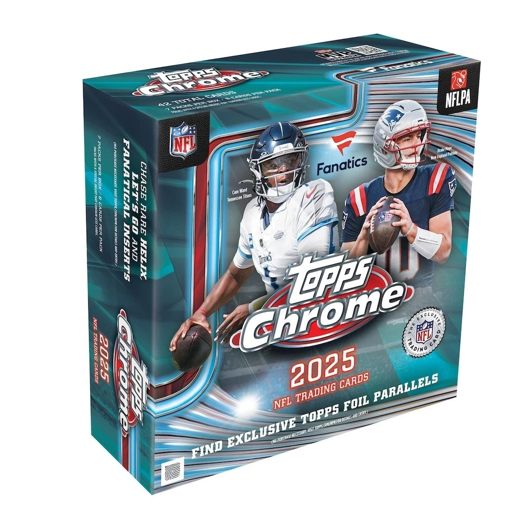 2025 Topps Chrome NFL Football Fanatics Exclusive Mega Box Factory Sealed (1Box)