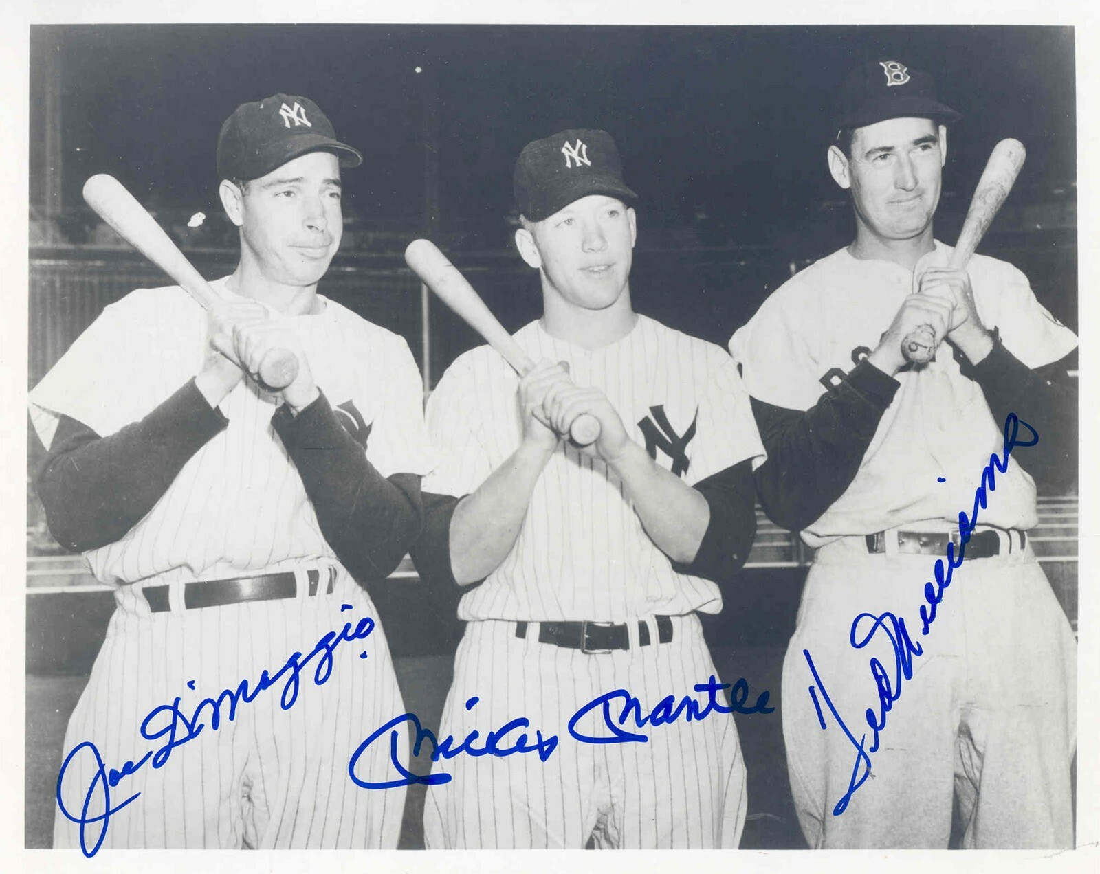 Mickey Mantle, Ted Williams DiMaggio Reproduction signed archival quality photo