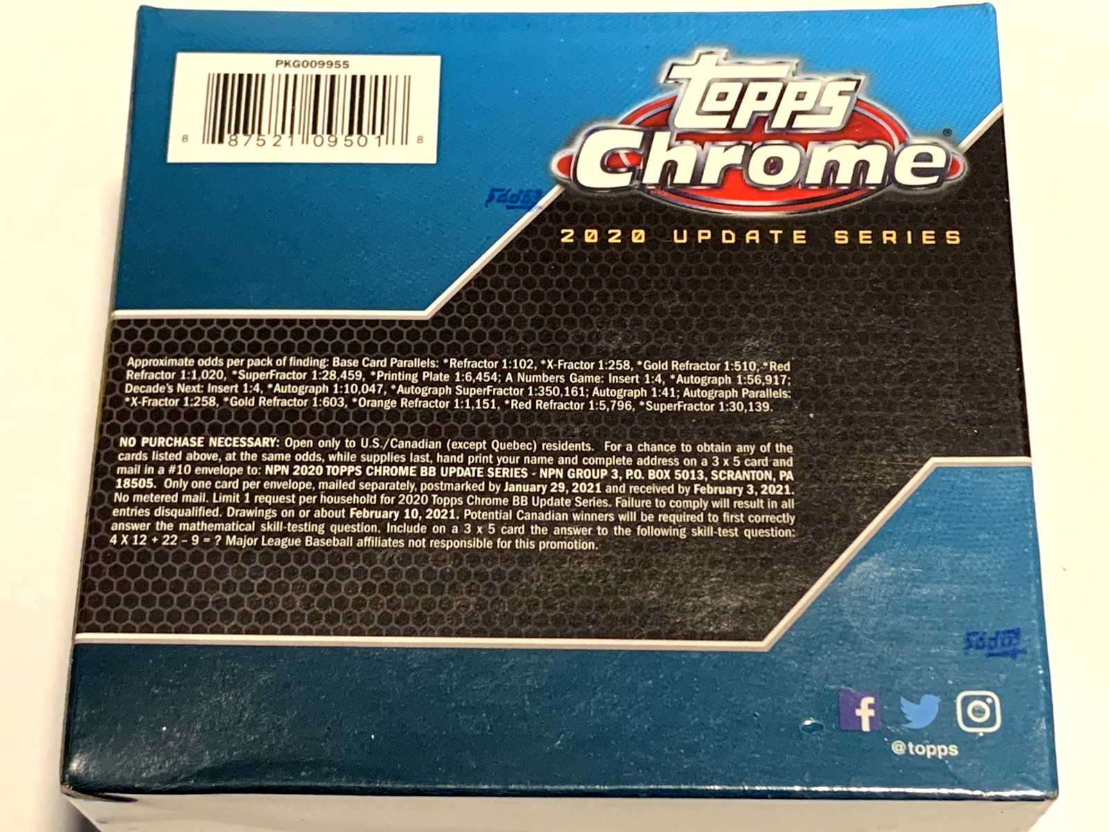 2020 Topps Chrome Update Series MLB Baseball Mega Box, New Factory Sealed Top RC