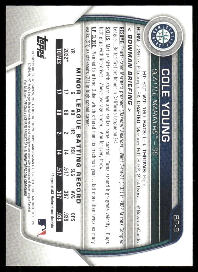 2023 Bowman Prospects – Complete Your Set ( BP-1 – BP150). Free Shipping!